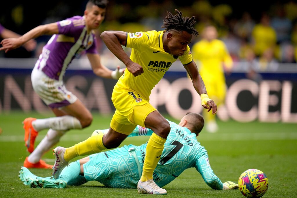 Samuel Chukwueze playing for Villarreal against Real Valladolid